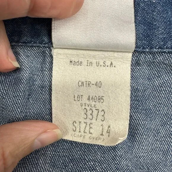 Vintage Denim Shirt Womens Size 14 GW Graff USA Button Up Retro 1990s Blue - Picture 5 of 9